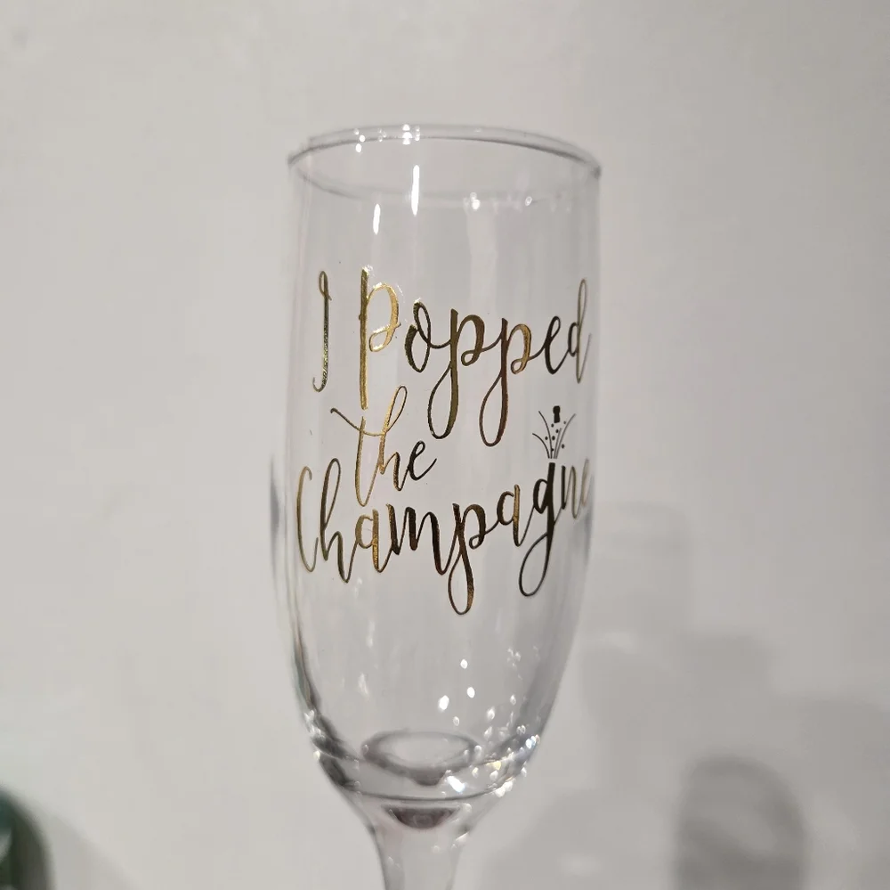 Gold and Clear Champagne Flutes Set